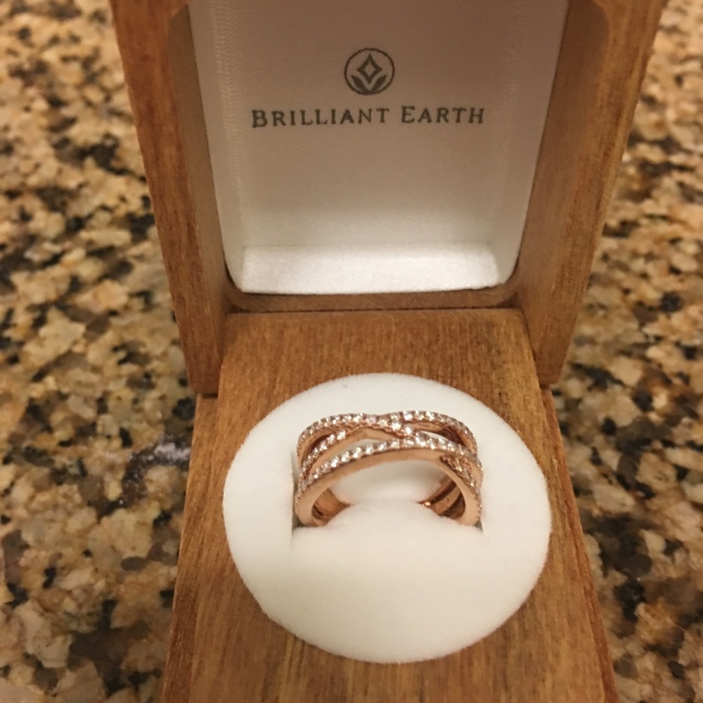 Brilliant Earth Bisou Ring. Rose Gold and Diamond